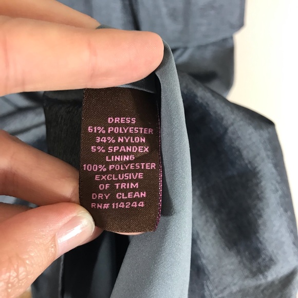 Eliza J blue silver sleeveless dress peplum brooch - Picture 6 of 8